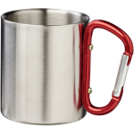 Tazza termica a doppia parete con moschettone integrato 200ml color rosso