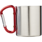 Tazza termica a doppia parete con moschettone integrato 200ml color rosso seconda vista posteriore