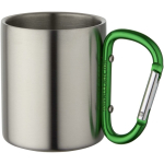 Tazza termica a doppia parete con moschettone integrato 200ml color verde