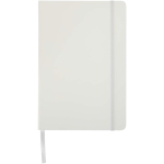 Taccuino A5 con chiusura elastica e nastro dello stesso colore, pagine puntinate color bianco seconda vista frontale