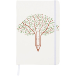 Taccuino A5 con chiusura elastica e nastro dello stesso colore, pagine puntinate color bianco
