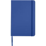 Taccuino A5 con chiusura elastica e nastro dello stesso colore, pagine puntinate color blu reale seconda vista frontale