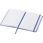 Taccuino A5 con chiusura elastica e nastro dello stesso colore, pagine puntinate color blu reale terza vista