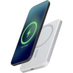 Power bank magnetica compatta con ricarica wireless 5.000 mAh color argento