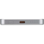 Power bank magnetica compatta con ricarica wireless 5.000 mAh color argento vista dettaglio 1