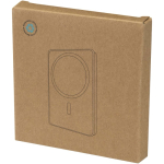 Power bank magnetica compatta con ricarica wireless 5.000 mAh color argento seconda vista con scatola