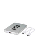 Power bank magnetica compatta con ricarica wireless 5.000 mAh vista area di stampa