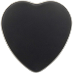 Candela in latta a forma di cuore al profumo di vaniglia 40g color nero seconda vista frontale