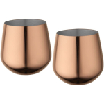 Set di due tazze in acciaio inox con finitura oro rosa 540ml color rosa