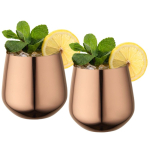 Set di due tazze in acciaio inox con finitura oro rosa 540ml color rosa seconda vista