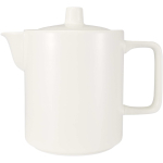 Teiera con due tazze in ceramica per il servizio del tè 600ml color bianco seconda vista frontale