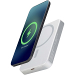 Caricatore portatile magnetico in alluminio riciclato 10.000 mAh color argento
