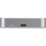 Caricatore portatile magnetico in alluminio riciclato 10.000 mAh color argento vista dettaglio 1