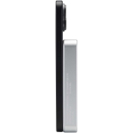Caricatore portatile magnetico in alluminio riciclato 10.000 mAh color argento vista laterale