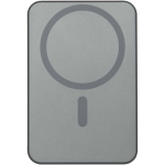 Caricatore portatile magnetico in alluminio riciclato 10.000 mAh color argento brillante seconda vista posteriore