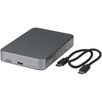 Caricatore portatile magnetico in alluminio riciclato 10.000 mAh color argento brillante seconda vista