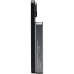 Caricatore portatile magnetico in alluminio riciclato 10.000 mAh color argento brillante vista laterale