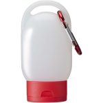 Gel mani portatile con moschettone e profumo agrumato 30ml color rosso terza vista frontale