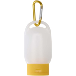 Gel mani portatile con moschettone e profumo agrumato 30ml color giallo seconda vista frontale