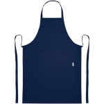 Grembiule in cotone con doppia tasca e tessuto da 200 g/m2 color blu mare seconda vista frontale