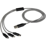 Cavo di ricarica e sincronizzazione 5 in 1 con connettori multipli color nero seconda vista