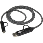 Cavo magnetico 5 in 1 fino a 100cm con ricarica rapida 65W color nero vista con logo stampato 2