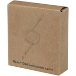 Cavo di ricarica retrattile con connettori multipli da 100W color argento seconda vista con scatola