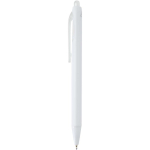 Penna a sfera in plastica riciclata a doppia iniezione con inchiostro blu color bianco vista laterale