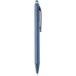 Penna a sfera in plastica riciclata a doppia iniezione con inchiostro blu color blu mare seconda vista con laterale