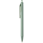 Penna a sfera in plastica riciclata a doppia iniezione con inchiostro blu color verde jeansato vista laterale