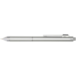 Penna 4 in 1 in acciaio inox con portamine e vari inchiostri color argento seconda vista frontale