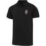 Polo unisex a maniche corte in cotone misto 220 g/m² Elevate color nero vista con stampa serigrafica