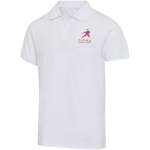 Polo unisex a maniche corte in cotone misto 220 g/m² Elevate color bianco vista con stampa serigrafica