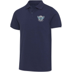 Polo unisex a maniche corte in cotone misto 220 g/m² Elevate color blu mare vista con stampa serigrafica