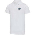 Polo unisex a maniche corte in cotone biologico certificato 180 g/m2 Elevate color bianco vista con stampa serigrafica