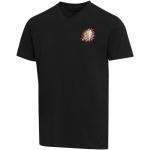 T-shirt unisex a maniche corte con scollo a V in cotone biologico 200 g/m2 Elevate color nero vista con stampa serigrafica