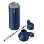 Borraccia in acciaio inox riciclato con cannuccia 710ml Ocean Bottle color blu mare seconda vista