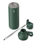 Borraccia in acciaio inox riciclato con cannuccia 710ml Ocean Bottle color verde scuro seconda vista