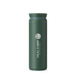 Bicchiere termico Ocean Bottle 590ml con coperchio 360° a prova di perdite color verde scuro vista con logo stampato 2
