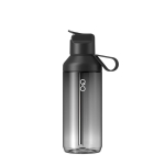 Borraccia trasparente con cannuccia e coperchio ribaltabile 710ml Ocean Bottle color nero