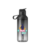 Borraccia trasparente con cannuccia e coperchio ribaltabile 710ml Ocean Bottle color nero