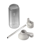 Borraccia trasparente con cannuccia e coperchio ribaltabile 710ml Ocean Bottle color grigio chiaro seconda vista