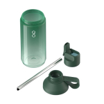 Borraccia trasparente con cannuccia e coperchio ribaltabile 710ml Ocean Bottle color verde scuro seconda vista