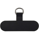 Lanyard per smartphone con elemento centrale personalizzabile color nero seconda vista frontale