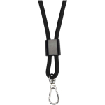 Lanyard per smartphone con elemento centrale personalizzabile color nero terza vista frontale