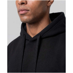Felpa con cappuccio oversize in cotone eco 280 g/m2 Elevate color nero vista dettaglio 1