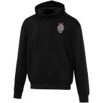 Felpa con cappuccio oversize in cotone eco 280 g/m2 Elevate color nero vista con stampa serigrafica