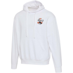 Felpa con cappuccio oversize in cotone eco 280 g/m2 Elevate color bianco vista con stampa serigrafica
