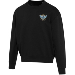 Felpa oversize a girocollo in cotone eco 280 g/m2 Elevate color nero vista con stampa serigrafica