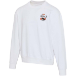 Felpa oversize a girocollo in cotone eco 280 g/m2 Elevate color bianco vista con stampa serigrafica
